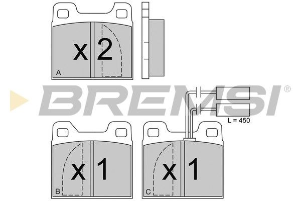 BREMSI Комплект тормозных колодок, дисковый тормоз BP2225