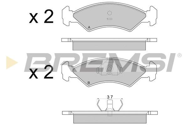 BREMSI Комплект тормозных колодок, дисковый тормоз BP2263