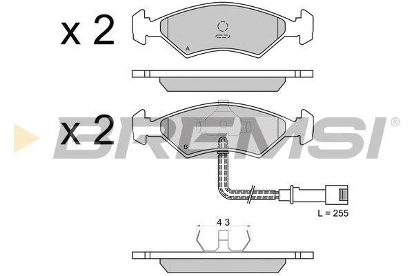 BREMSI Комплект тормозных колодок, дисковый тормоз BP2266