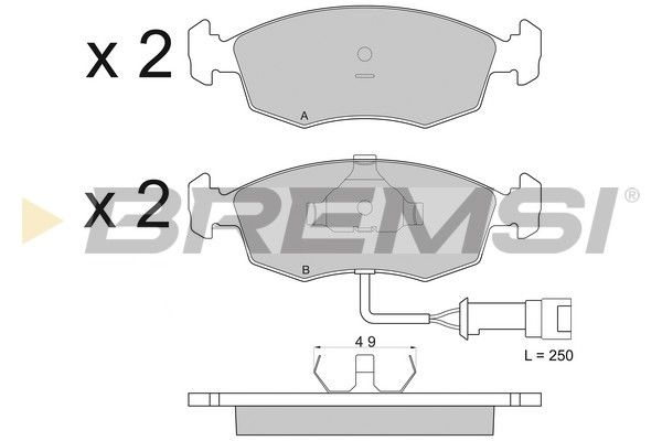 BREMSI Комплект тормозных колодок, дисковый тормоз BP2282