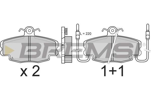 BREMSI Комплект тормозных колодок, дисковый тормоз BP2360