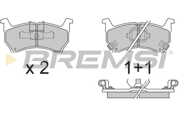 BREMSI Комплект тормозных колодок, дисковый тормоз BP2377