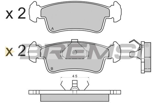 BREMSI Комплект тормозных колодок, дисковый тормоз BP2398