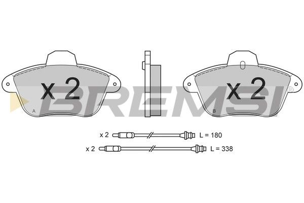 BREMSI Комплект тормозных колодок, дисковый тормоз BP2521
