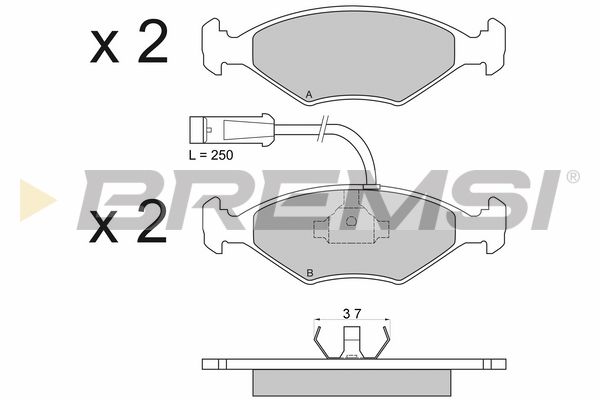 BREMSI Комплект тормозных колодок, дисковый тормоз BP2589