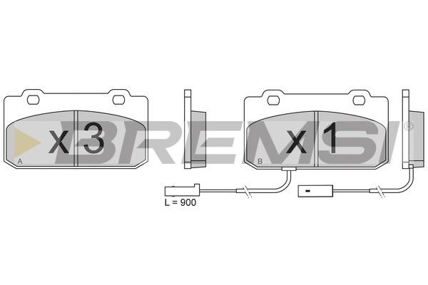 BREMSI Комплект тормозных колодок, дисковый тормоз BP2608