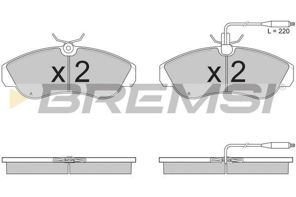 BREMSI Комплект тормозных колодок, дисковый тормоз BP2615