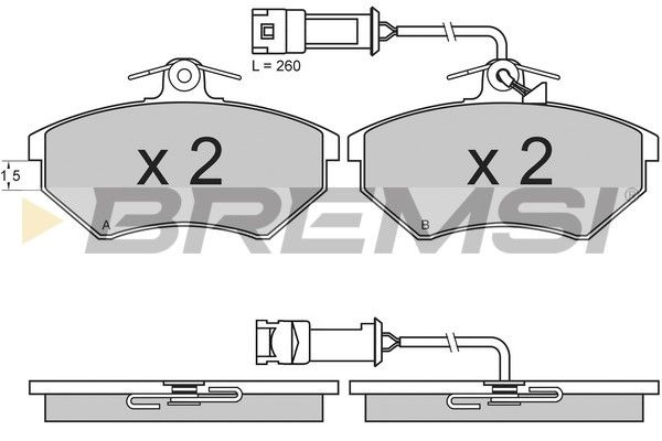 BREMSI Комплект тормозных колодок, дисковый тормоз BP2644