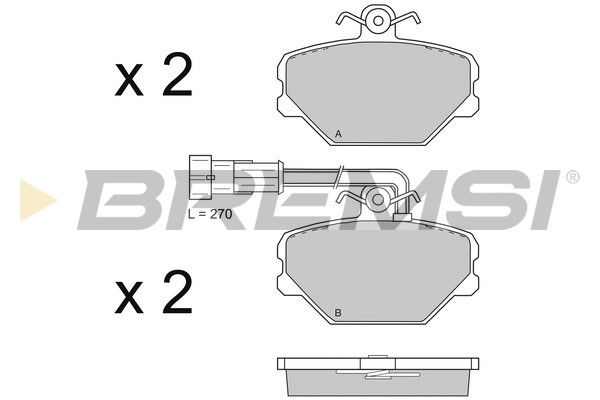 BREMSI Комплект тормозных колодок, дисковый тормоз BP2693