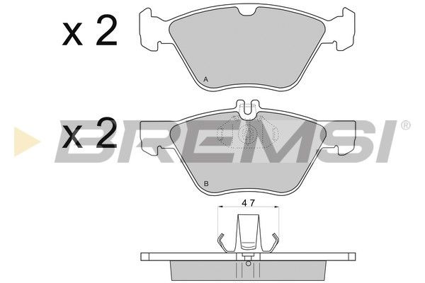 BREMSI Комплект тормозных колодок, дисковый тормоз BP2695
