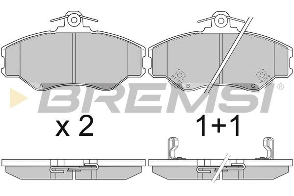 BREMSI Комплект тормозных колодок, дисковый тормоз BP2708