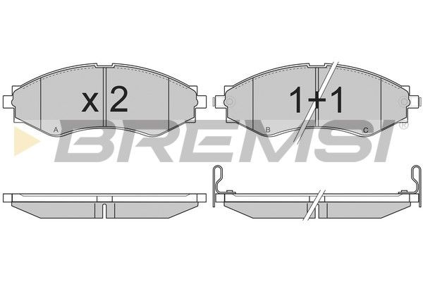 BREMSI Комплект тормозных колодок, дисковый тормоз BP2834