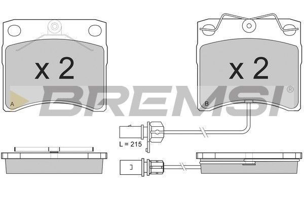 BREMSI Комплект тормозных колодок, дисковый тормоз BP2869