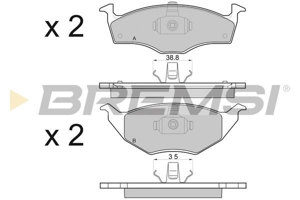 BREMSI Комплект тормозных колодок, дисковый тормоз BP2914