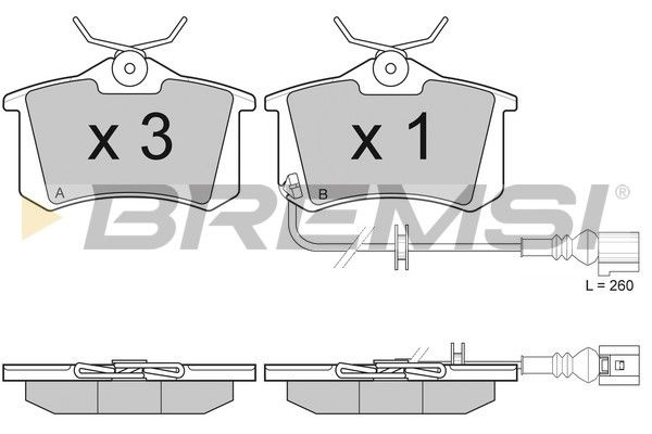 BREMSI Комплект тормозных колодок, дисковый тормоз BP3005