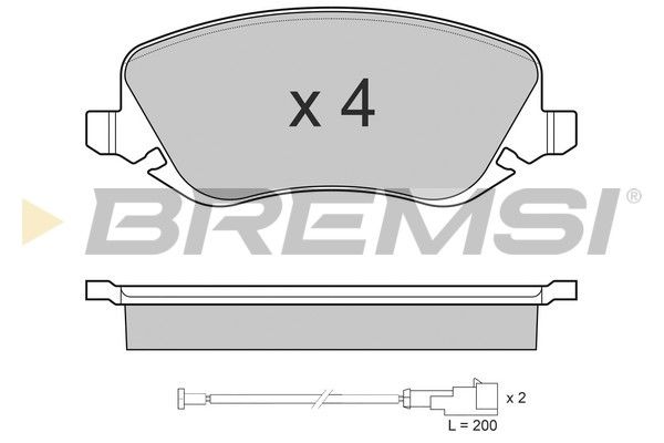 BREMSI Комплект тормозных колодок, дисковый тормоз BP3023