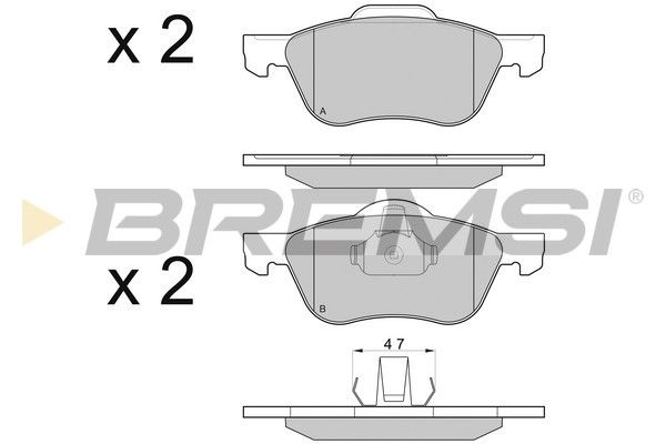 BREMSI Комплект тормозных колодок, дисковый тормоз BP3048