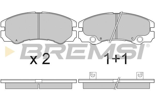 BREMSI Комплект тормозных колодок, дисковый тормоз BP3052