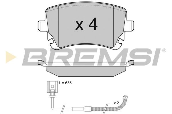 BREMSI Комплект тормозных колодок, дисковый тормоз BP3087