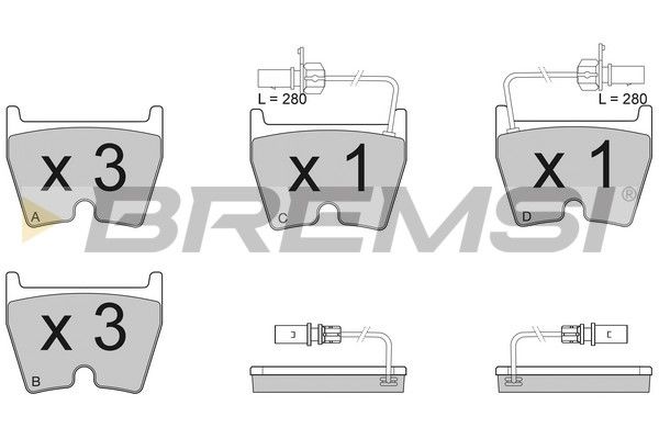 BREMSI Комплект тормозных колодок, дисковый тормоз BP3114