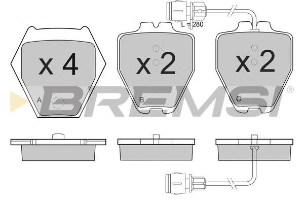 BREMSI Комплект тормозных колодок, дисковый тормоз BP3122