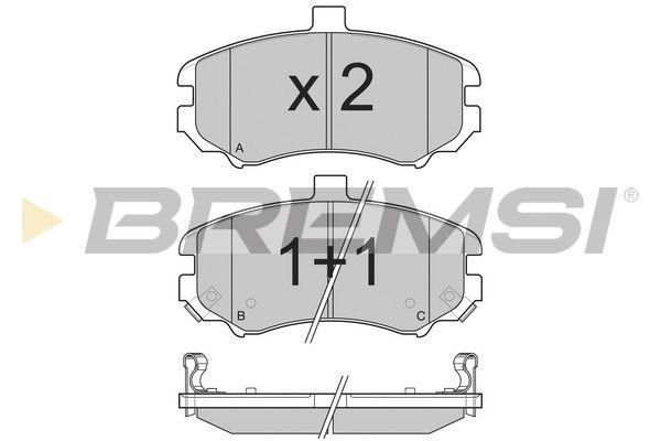 BREMSI Комплект тормозных колодок, дисковый тормоз BP3197