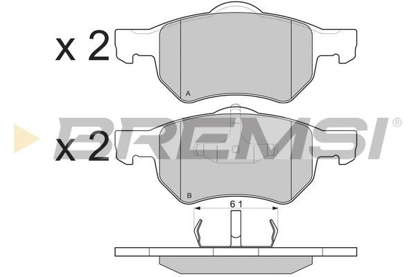 BREMSI Комплект тормозных колодок, дисковый тормоз BP3219