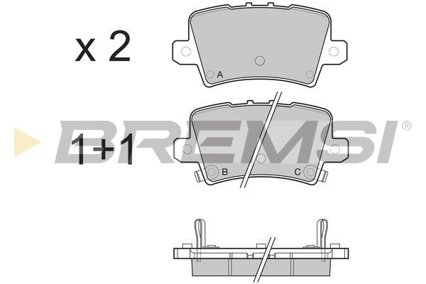 BREMSI Комплект тормозных колодок, дисковый тормоз BP3246