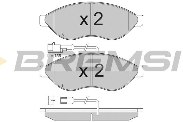 BREMSI Комплект тормозных колодок, дисковый тормоз BP3285