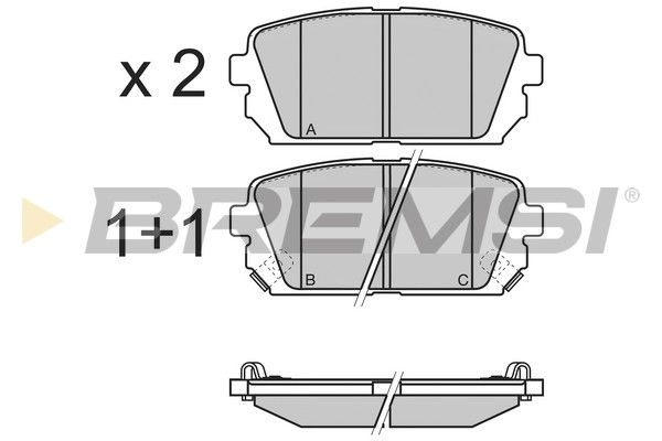 BREMSI Комплект тормозных колодок, дисковый тормоз BP3359