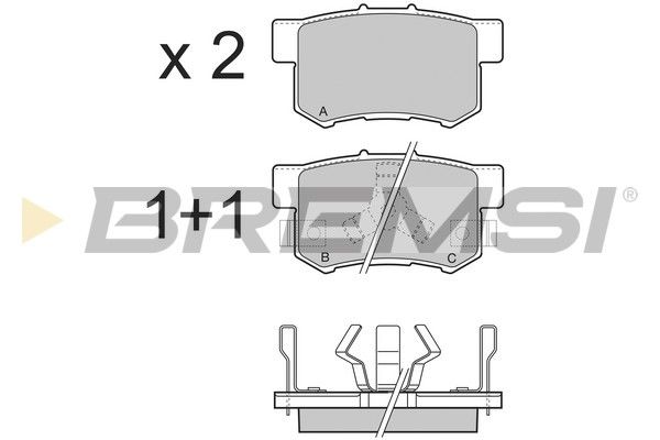 BREMSI Комплект тормозных колодок, дисковый тормоз BP3374