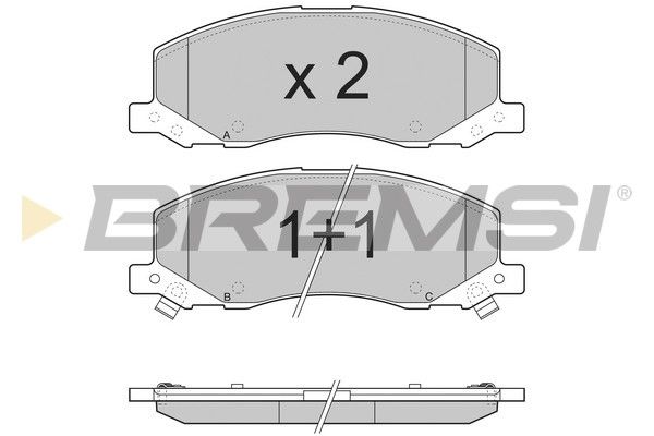 BREMSI Комплект тормозных колодок, дисковый тормоз BP3378