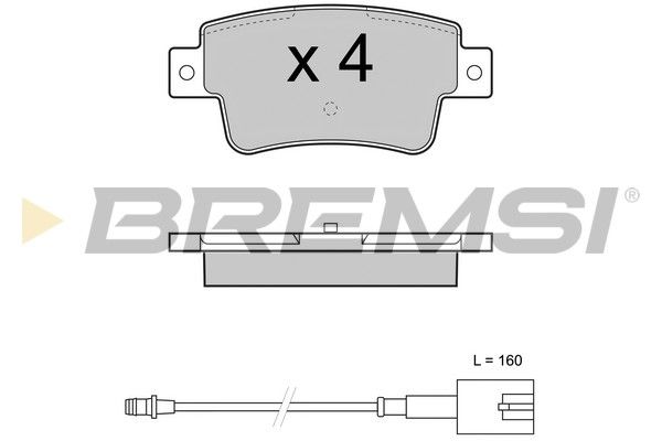 BREMSI Комплект тормозных колодок, дисковый тормоз BP3427