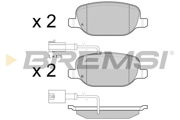 BREMSI Комплект тормозных колодок, дисковый тормоз BP3437