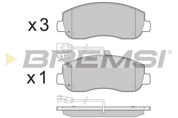 BREMSI Комплект тормозных колодок, дисковый тормоз BP3439