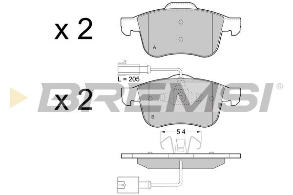 BREMSI Комплект тормозных колодок, дисковый тормоз BP3443