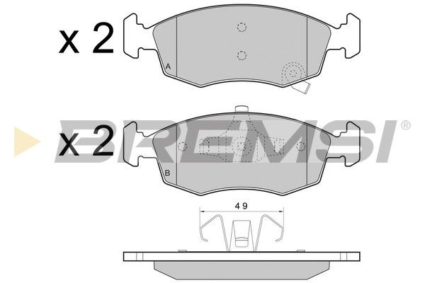 BREMSI Комплект тормозных колодок, дисковый тормоз BP3445