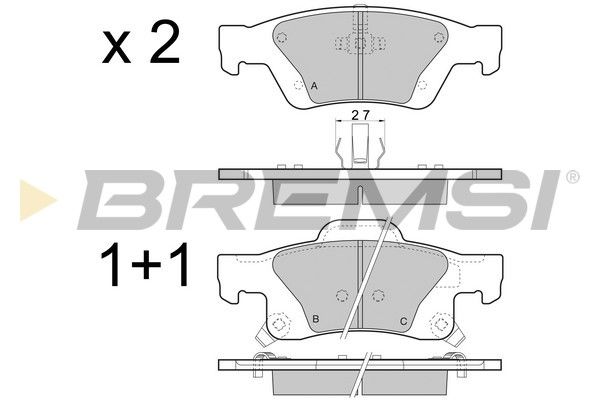 BREMSI Комплект тормозных колодок, дисковый тормоз BP3461