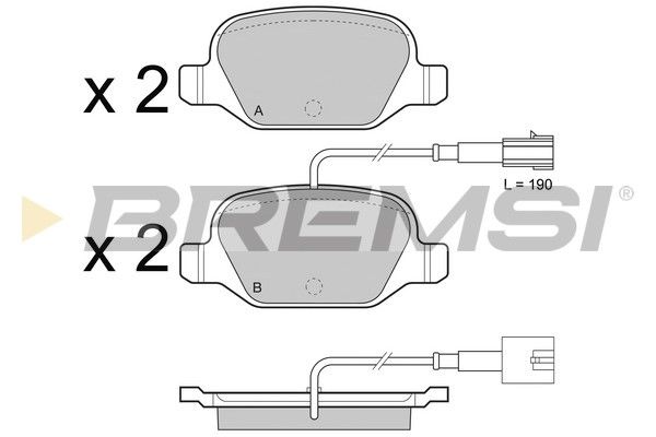 BREMSI Комплект тормозных колодок, дисковый тормоз BP3489