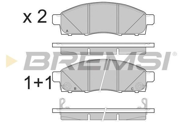 BREMSI Bremžu uzliku kompl., Disku bremzes BP3501