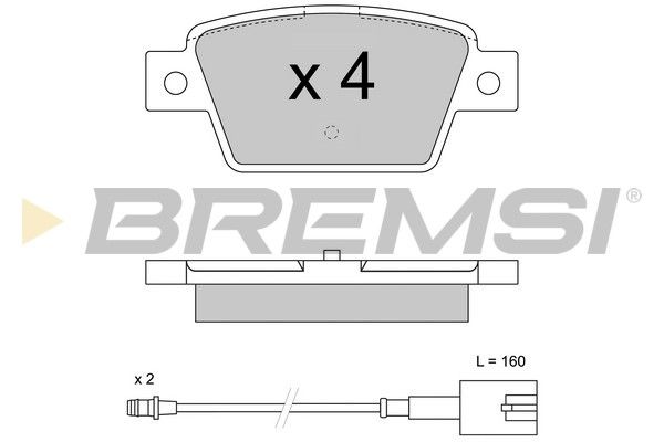 BREMSI Bremžu uzliku kompl., Disku bremzes BP3511