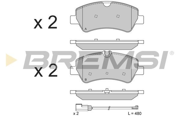 BREMSI Комплект тормозных колодок, дисковый тормоз BP3526