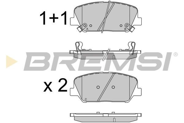 BREMSI Bremžu uzliku kompl., Disku bremzes BP3531