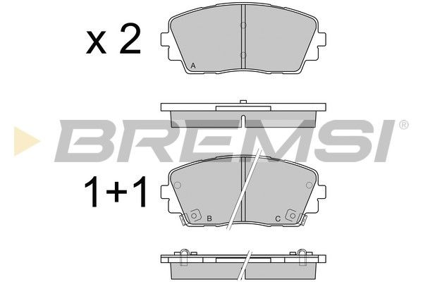 BREMSI Комплект тормозных колодок, дисковый тормоз BP3532