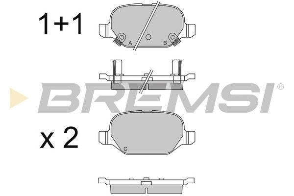 BREMSI Комплект тормозных колодок, дисковый тормоз BP3550