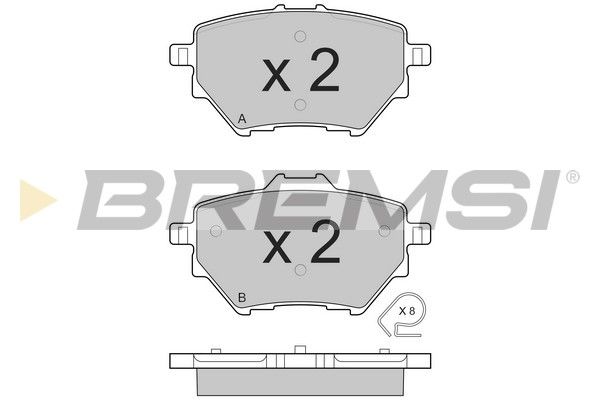 BREMSI Комплект тормозных колодок, дисковый тормоз BP3561