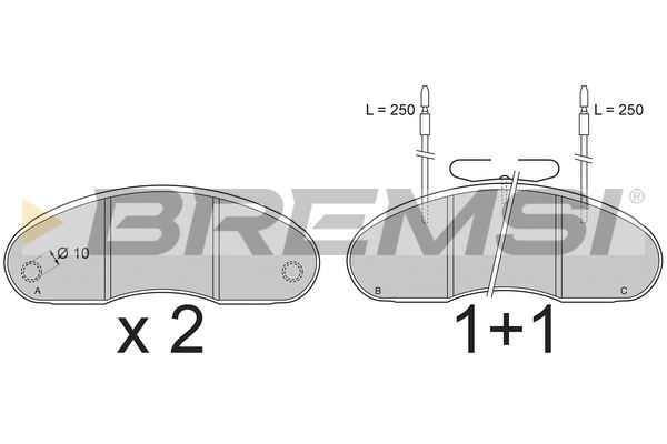 BREMSI Комплект тормозных колодок, дисковый тормоз BP7243
