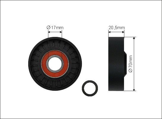 CAFFARO Spriegotājrullītis, Ķīļrievu siksna 487-97