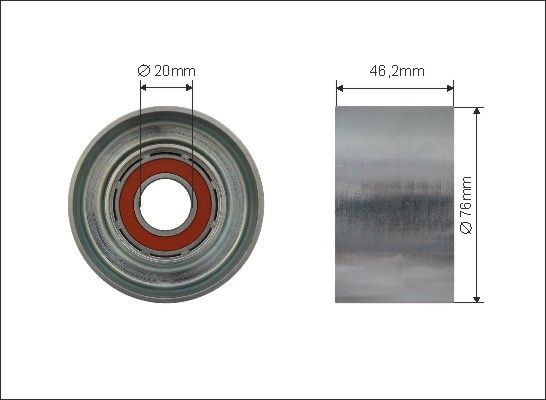 CAFFARO Натяжной ролик, поликлиновой ремень 500610