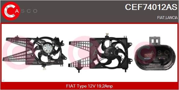 CASCO Elektromotors, Dzes. sist. radiatora ventilators CEF74012AS